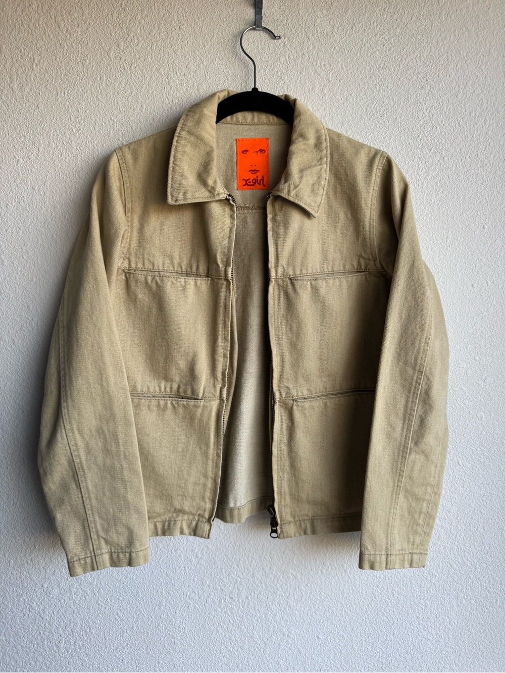 Vintage 90s X-girl zip-up canvas work jacket size S